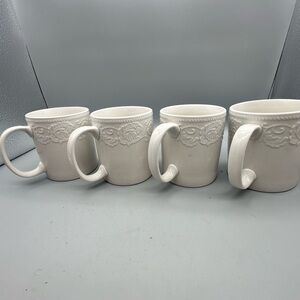 Pfaltzgraff white ceramic mug set of 4